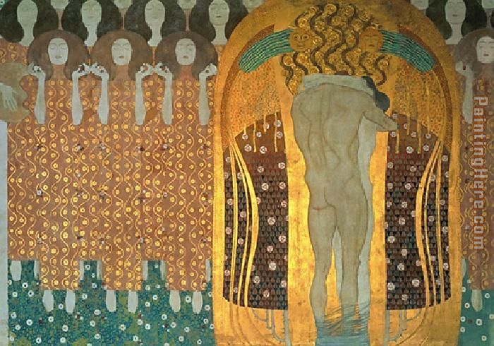 Beethoven Frieze painting - Gustav Klimt Beethoven Frieze art painting